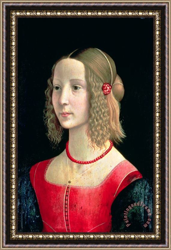 Domenico Ghirlandaio Portrait of a Girl Framed Painting