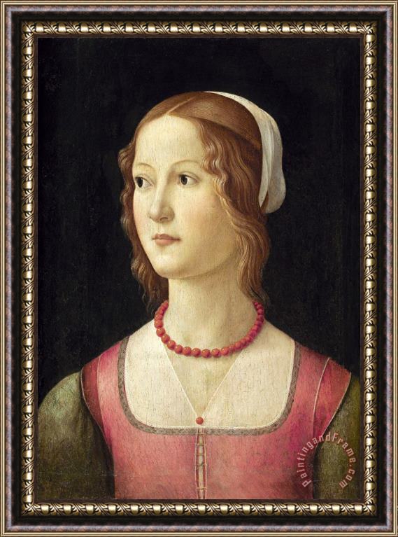 Domenico Ghirlandaio Portrait of a Young Woman Framed Painting