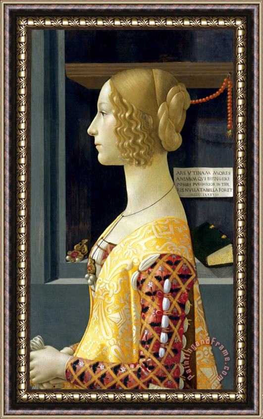 Domenico Ghirlandaio Portrait of Giovanna Tornabuoni Framed Painting