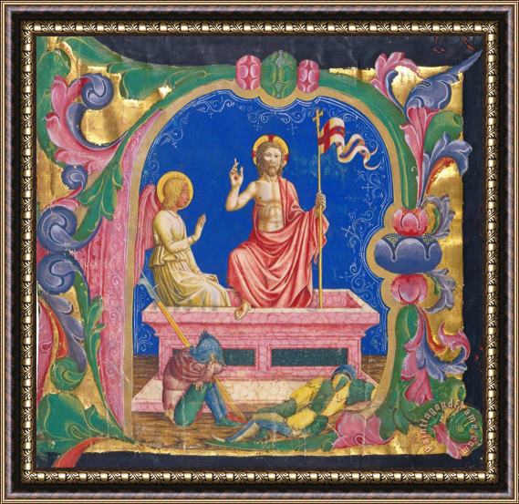 Domenico Pagliarolo Resurrection, in an Initial a Framed Painting