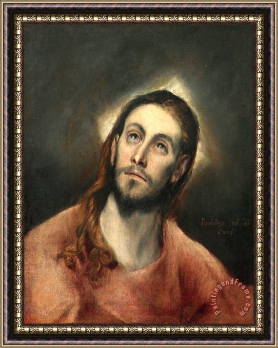 Domenikos Theotokopoulos, El Greco Christ in Prayer Framed Print