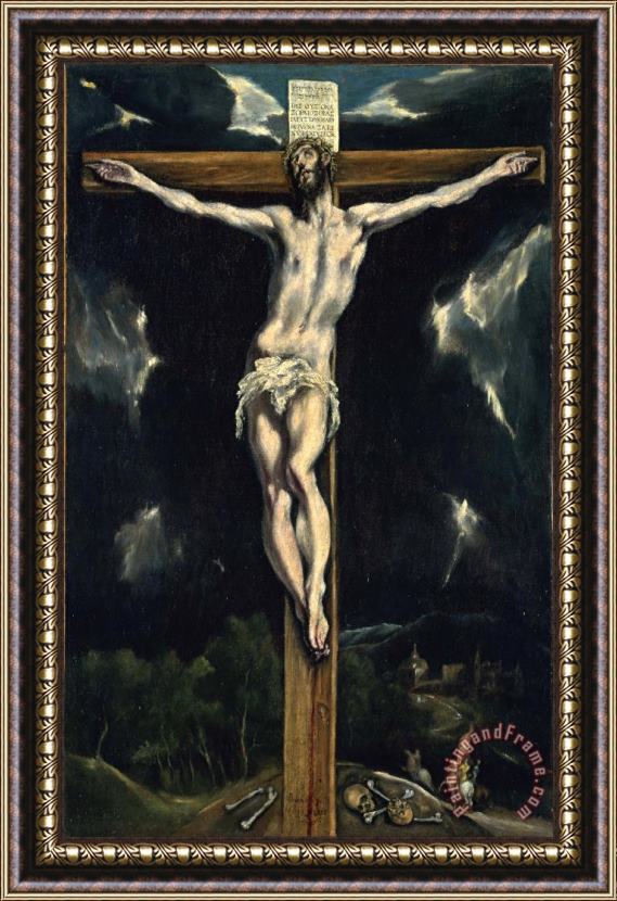 Domenikos Theotokopoulos, El Greco Christ on The Cross 2 Framed Print