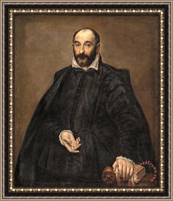Domenikos Theotokopoulos, El Greco Portrait of a Man Framed Painting