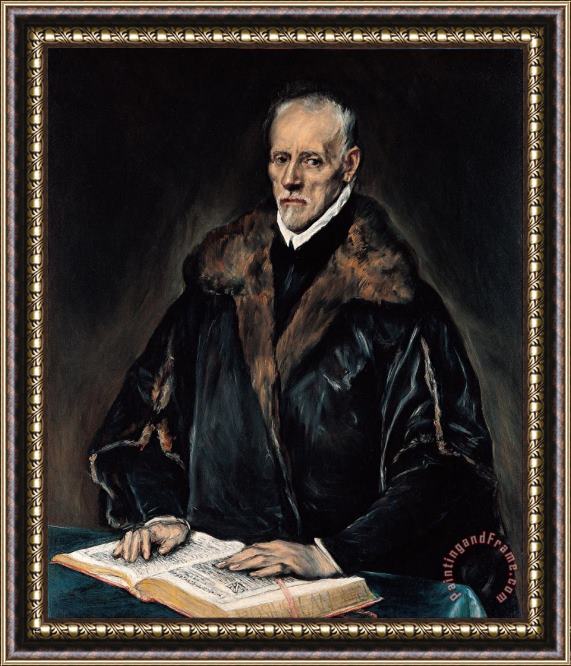 Domenikos Theotokopoulos, El Greco Portrait of Dr. Francisco De Pisa Framed Print