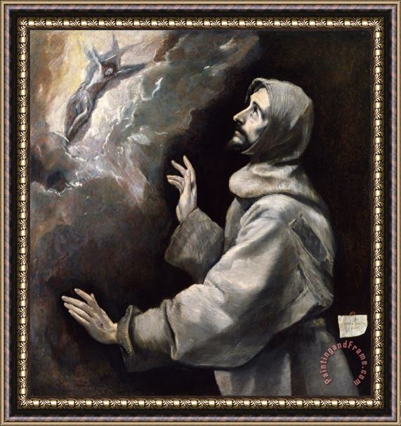 Domenikos Theotokopoulos, El Greco Saint Francis Receiving The Stigmata Framed Painting