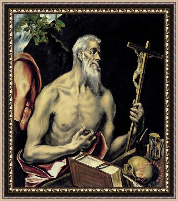 Domenikos Theotokopoulos, El Greco San Jeronimo Framed Print