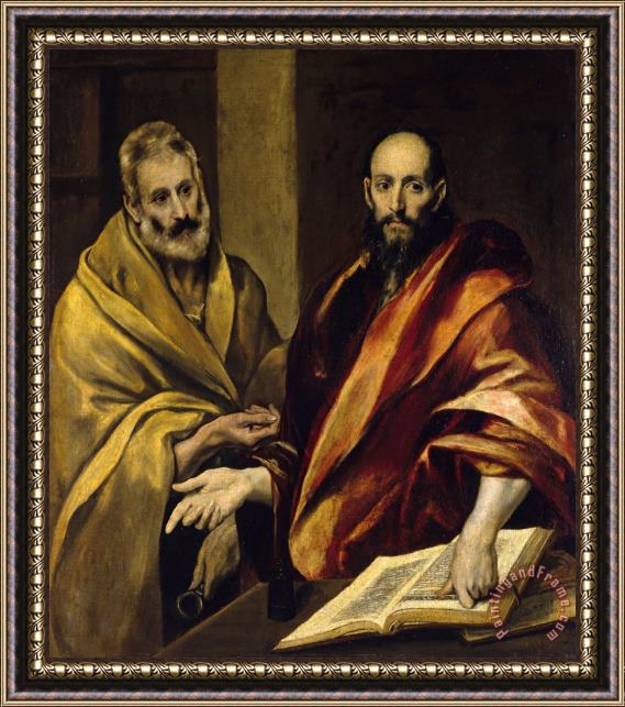 Domenikos Theotokopoulos, El Greco St's Peter and Paul Framed Painting