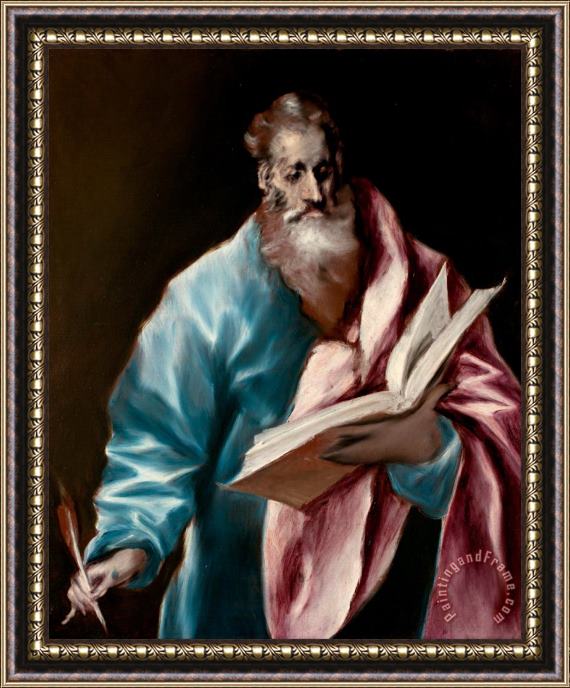 Domenikos Theotokopoulos, El Greco St. Matthew Framed Painting