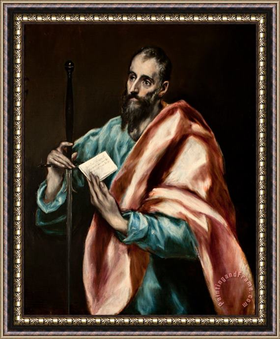 Domenikos Theotokopoulos, El Greco St. Paul Framed Painting