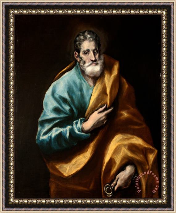 Domenikos Theotokopoulos, El Greco St. Peter Framed Painting