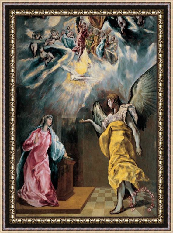 Domenikos Theotokopoulos, El Greco The Annunciation Framed Print