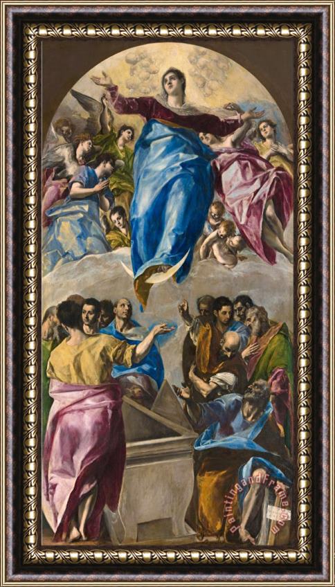 Domenikos Theotokopoulos, El Greco The Assumption of The Virgin Framed Painting