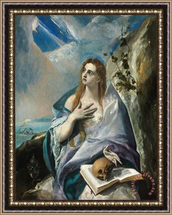 Domenikos Theotokopoulos, El Greco The Penitent Magdalene Framed Print