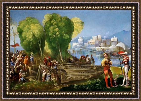 Dosso Dossi Aeneas And Achates on The Libyan Coast Framed Painting