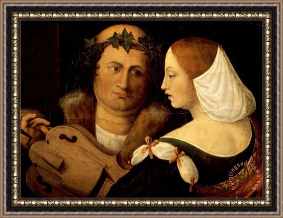 Dosso Dossi Court Poet And Young Woman Early 16th Century Framed Print