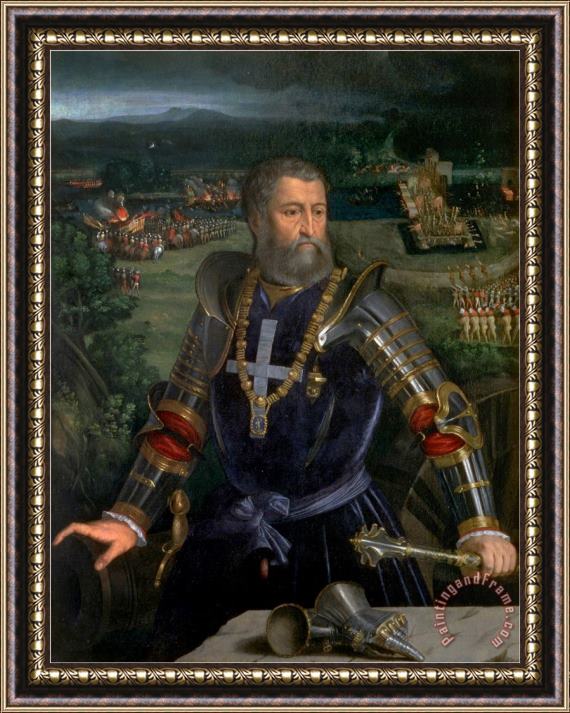 Dosso Dossi Portrait of Alfonso I D Este Framed Painting