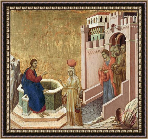 Duccio Christ And The Samaritan Woman Framed Print