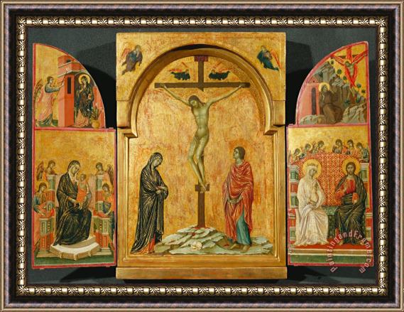 Duccio Triptych Crucifixion And Other Scenes Framed Print
