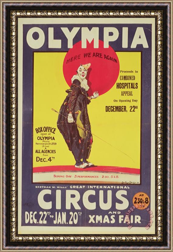 Dudley Hardy Bertram Mills circus poster Framed Print