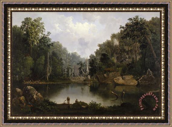 Duncanson, Robert Scott Blue Hole, Flood Waters, Little Miami River Framed Painting