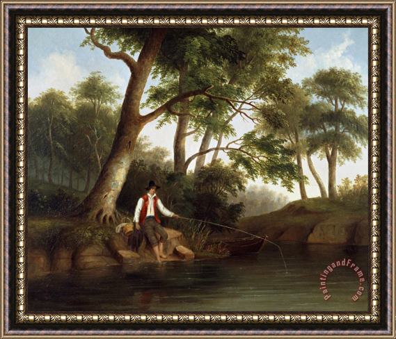 Duncanson, Robert Scott Man Fishing Framed Painting