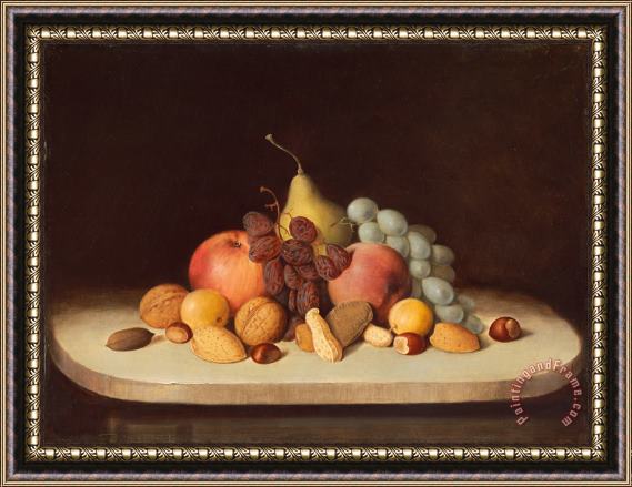 Duncanson, Robert Scott Still Life with Fruit And Nuts Framed Painting