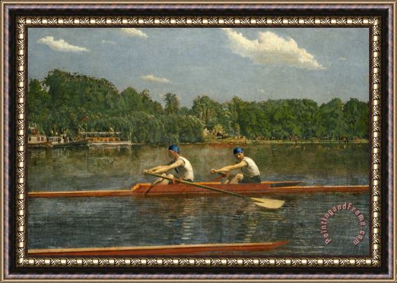 Eadweard J. Muybridge The Biglin Brothers Racing Framed Painting