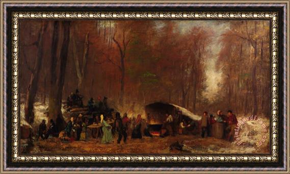 Eastman Johnson A Different Sugaring Off Framed Print