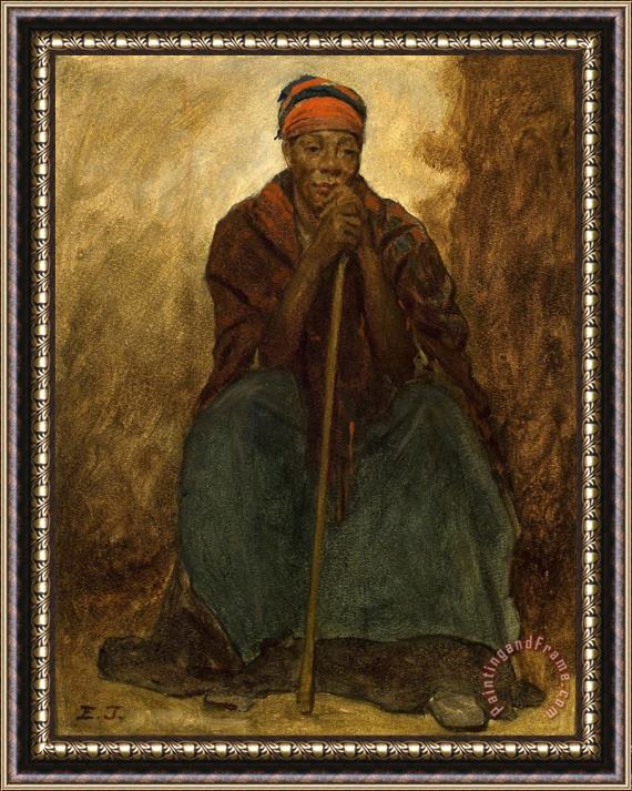 Eastman Johnson Dinah, Portrait of a Negress Framed Painting