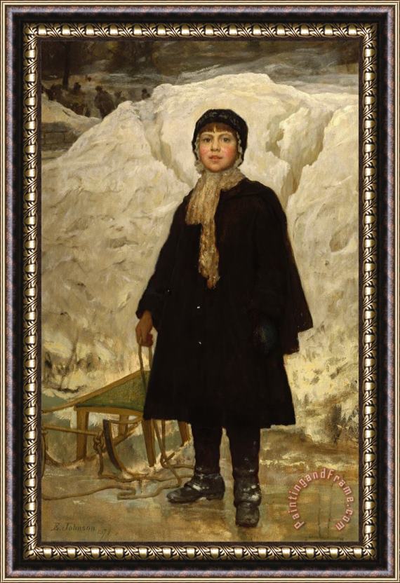 Eastman Johnson Portrait of a Child Framed Painting