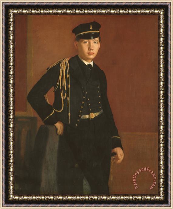 Edgar Degas Achille De Gas in The Uniform of a Cadet Framed Painting