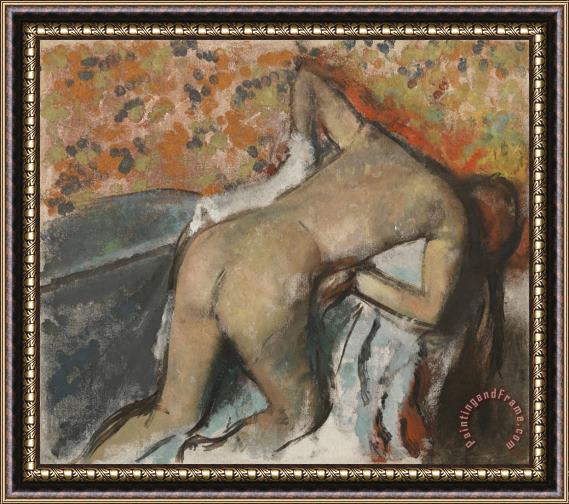 Edgar Degas After The Bath, Woman Drying Herself (apres Le Bain, Femme S'essuyant) Framed Painting