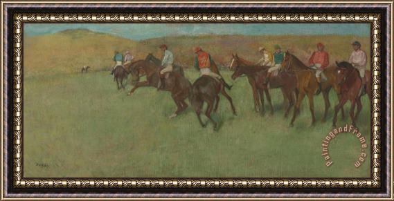 Edgar Degas At The Races: Before The Start Framed Painting