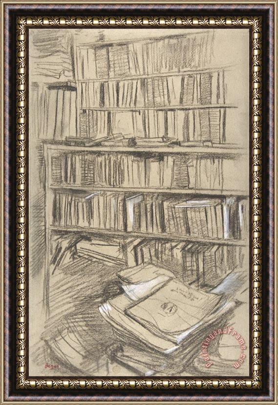 Edgar Degas Bookshelves Framed Print