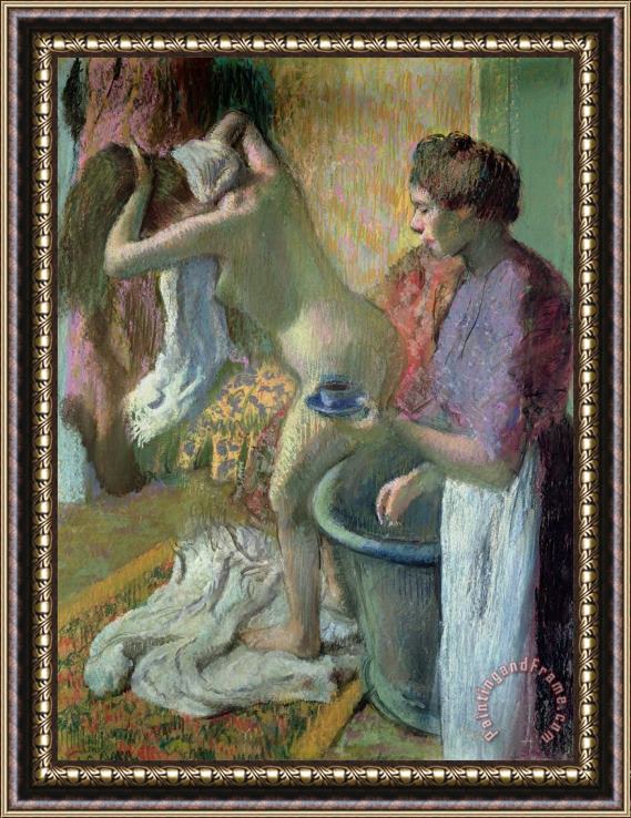 Edgar Degas Breakfast after a Bath Framed Painting