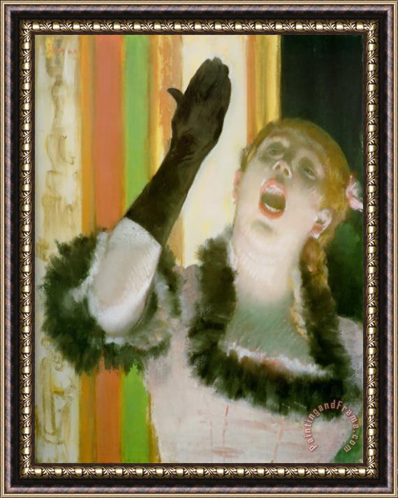 Edgar Degas Cafe Concert Singer Framed Print