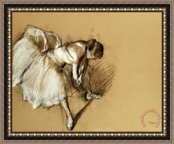Edgar Degas Dancer Adjusting Her Shoe Framed Print