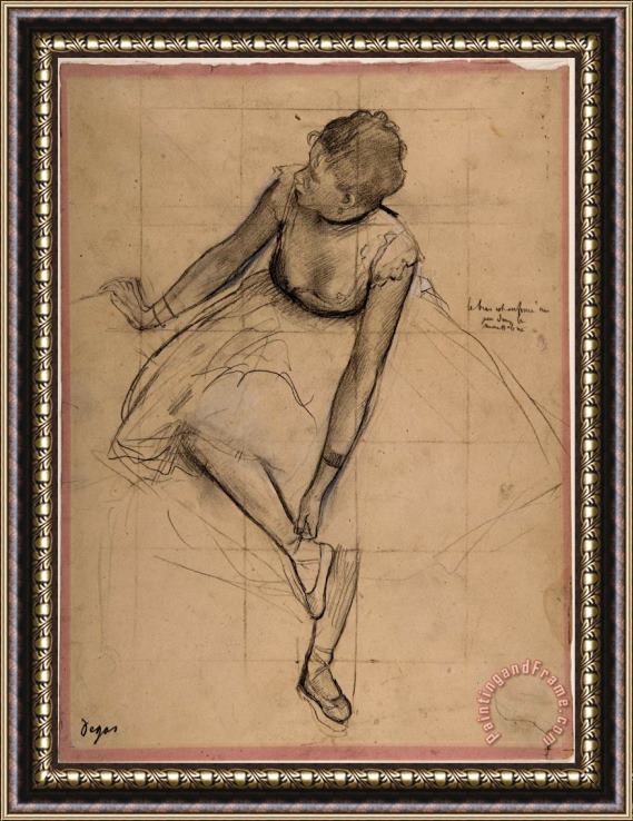Edgar Degas Dancer Adjusting Her Slipper Framed Print