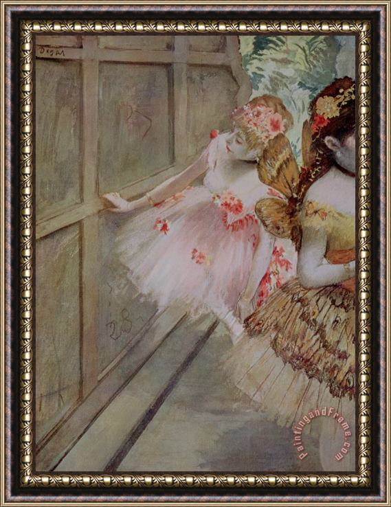 Edgar Degas Dancer Against A Stage Flat Framed Painting