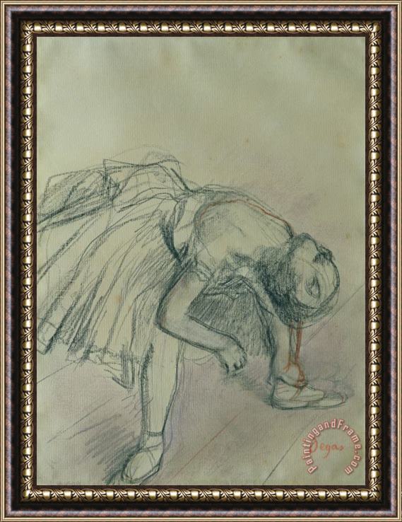Edgar Degas Dancer Fixing Her Slipper Framed Painting