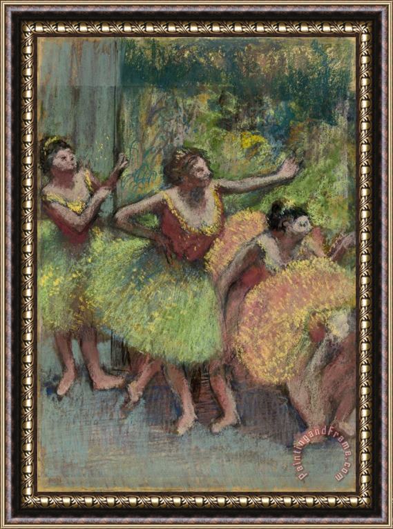 Edgar Degas Dancers in Green And Yellow (danseuses Vertes Et Jaunes) Framed Print
