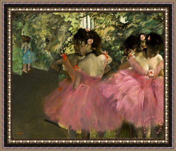 Edgar Degas Dancers in Pink Framed Painting