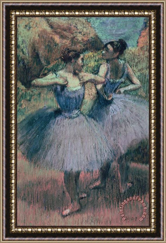 Edgar Degas Dancers in Violet Framed Painting