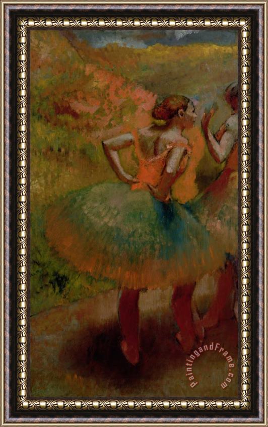 Edgar Degas Dancers Wearing Green Skirts Framed Painting