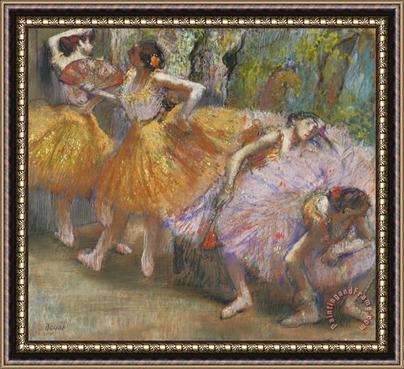 Edgar Degas Dancers with Fans Framed Painting