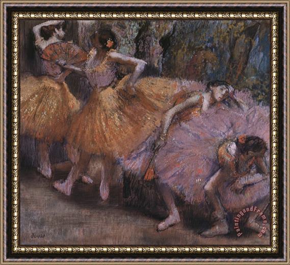 Edgar Degas Four Ballerinas Resting Framed Print