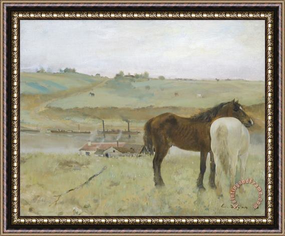 Edgar Degas Horses in a Meadow Framed Painting