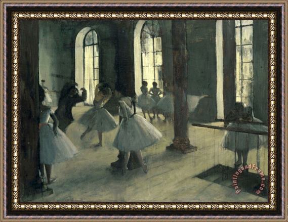Edgar Degas La Repetition Au Foyer De La Danse Framed Print