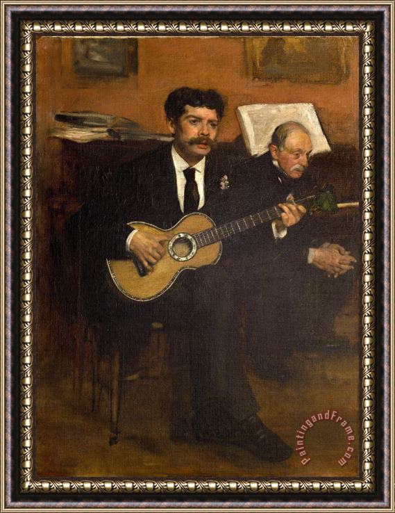 Edgar Degas Lorenzo Pagans And Auguste De Gas Framed Painting