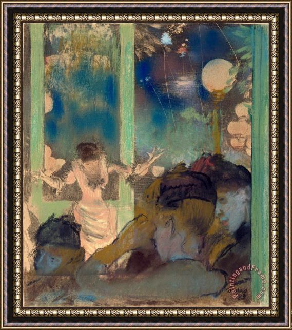 Edgar Degas Mademoiselle Becat at The Cafe Des Ambassadeurs Framed Print